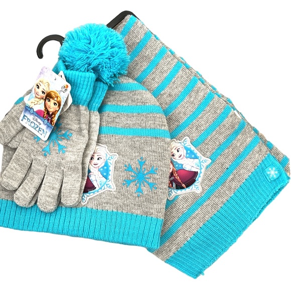 Disney Frozen girl's 3 piece setHat, gloves & scarf NWT - Picture 2 of 8